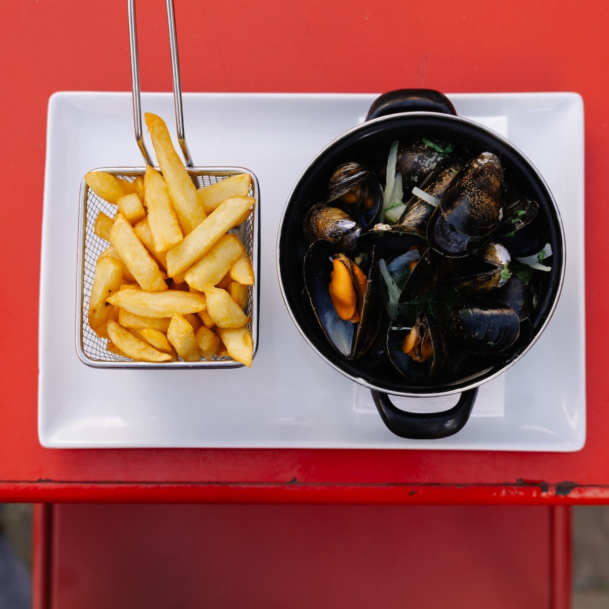 Une bonne casserole de moules rue Saint Boniface à Ixelles